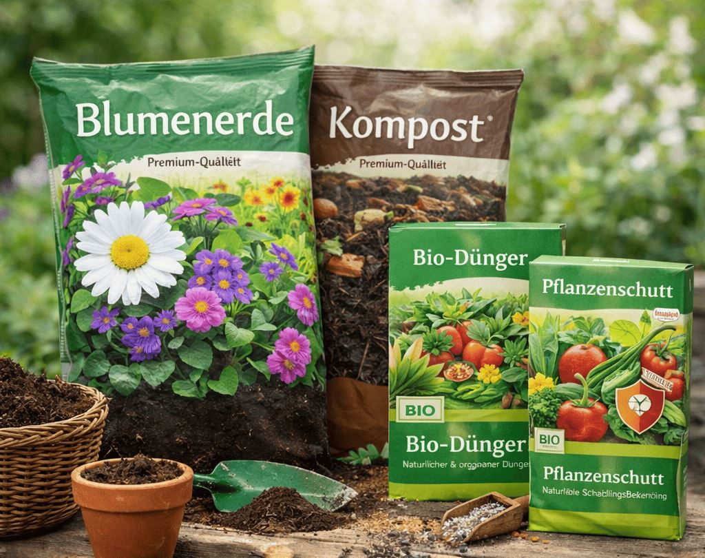 Dünger und Erde