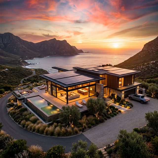 Moderne Solaranlage auf Hausdach